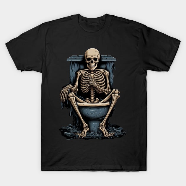 Skeleton Pooping T-Shirt by Prism Chalk House